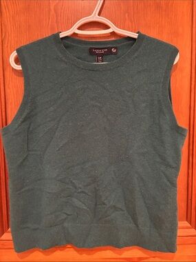 Lands' End Sleeveless 100% CashmereTank Top in Forest Green